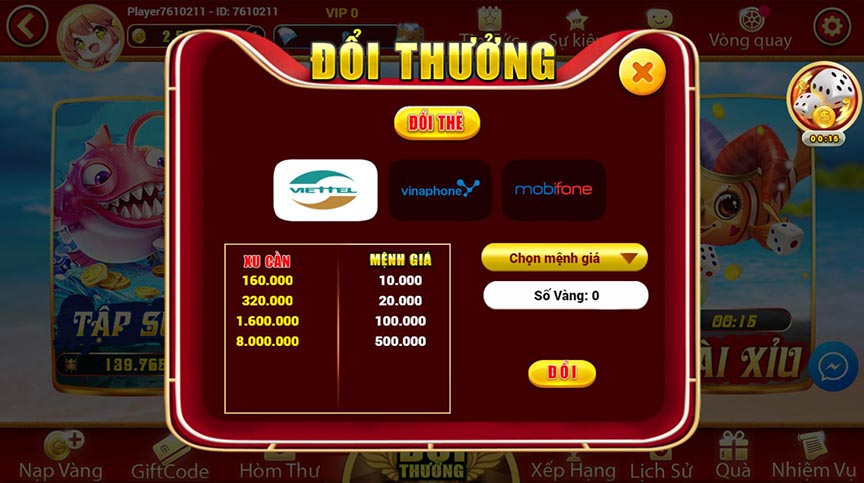 Rút tiền tại Bắn Cá Zui