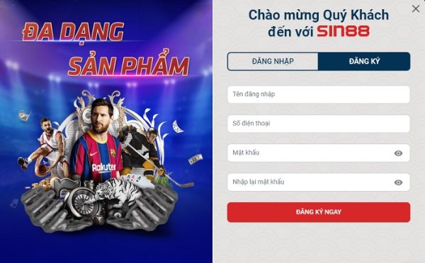 Đăng ký tài khoản Sin88