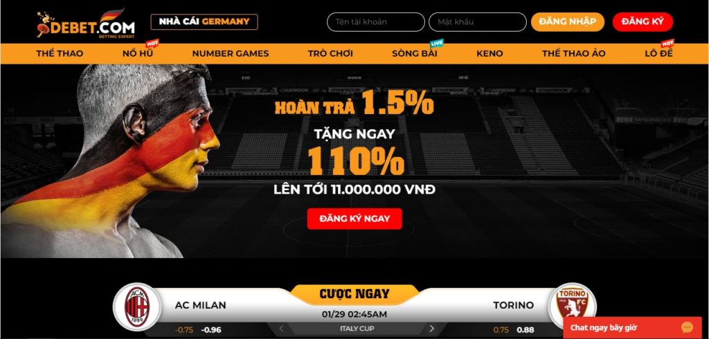 Các trò chơi tại Debet