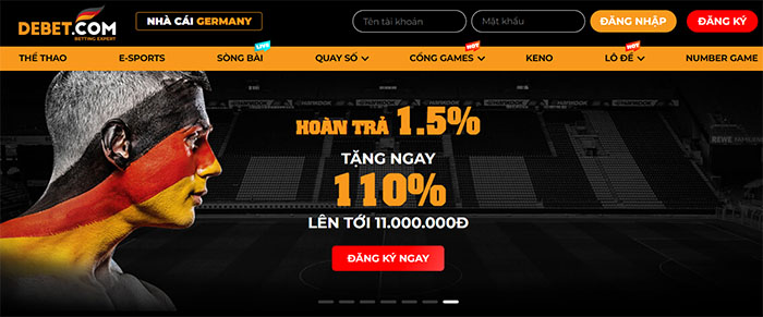 Giao diện nhà cái Debet