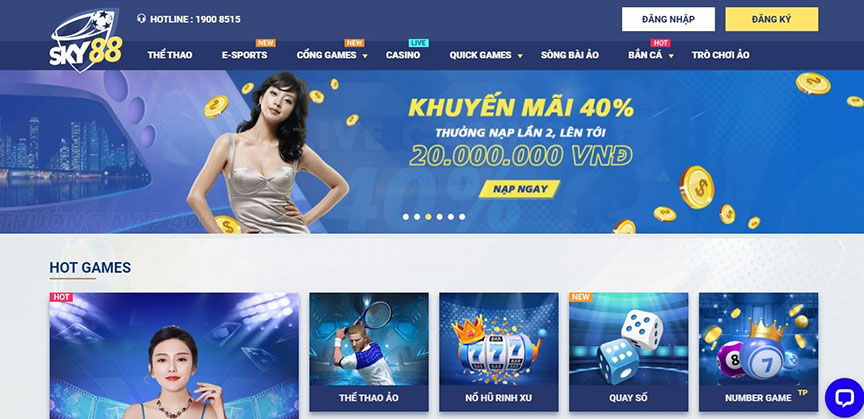 Giao diện nhà cái SKY88