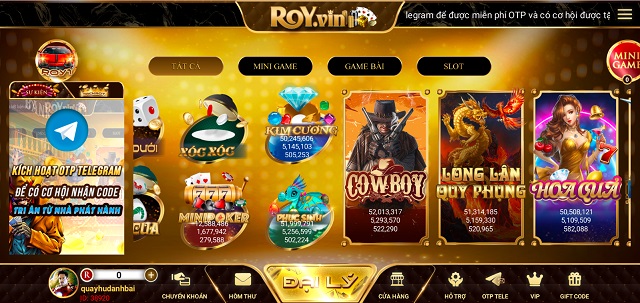 Giao diện game RoyVin Club