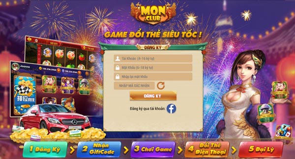 Giao diện game bài Mon Club