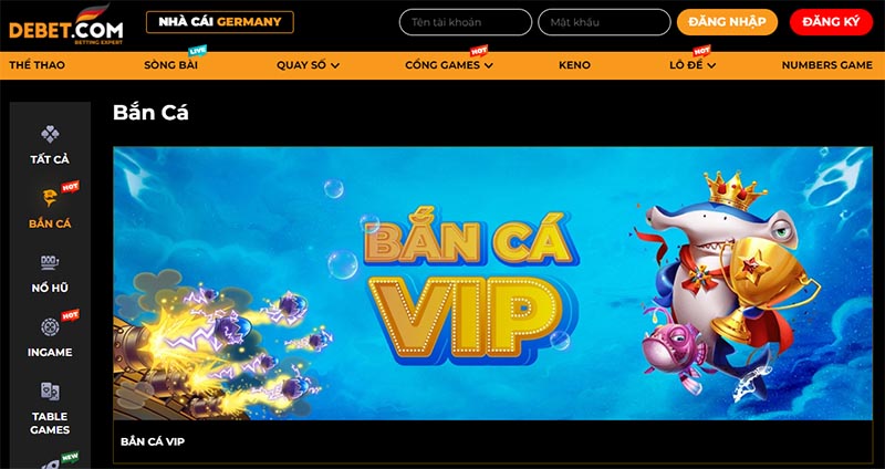 Các loại cá trong Bắn Cá DEBET