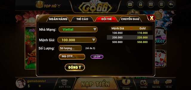 Nạp rút tiền Go66 Club