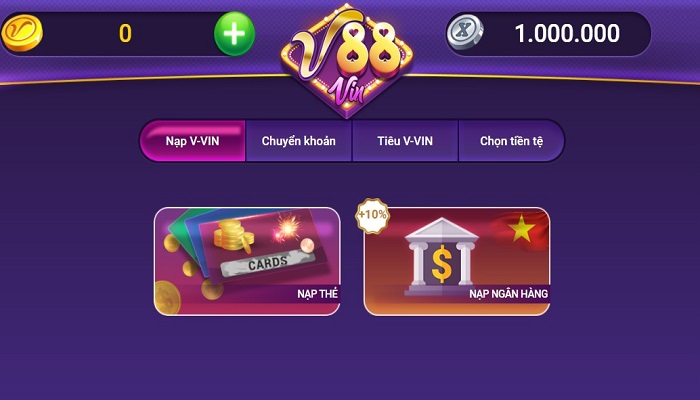 Nạp rút tiền tại V88 Vin