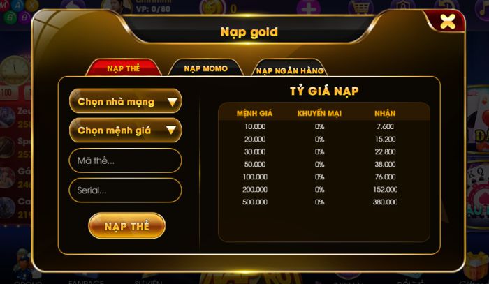 Nạp tiền Max68 Club